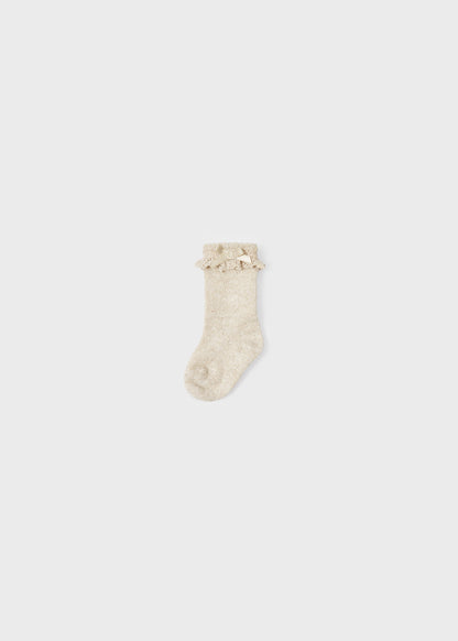 Mayoral Baby Knit Detail Socks _Champagne 9538-020
