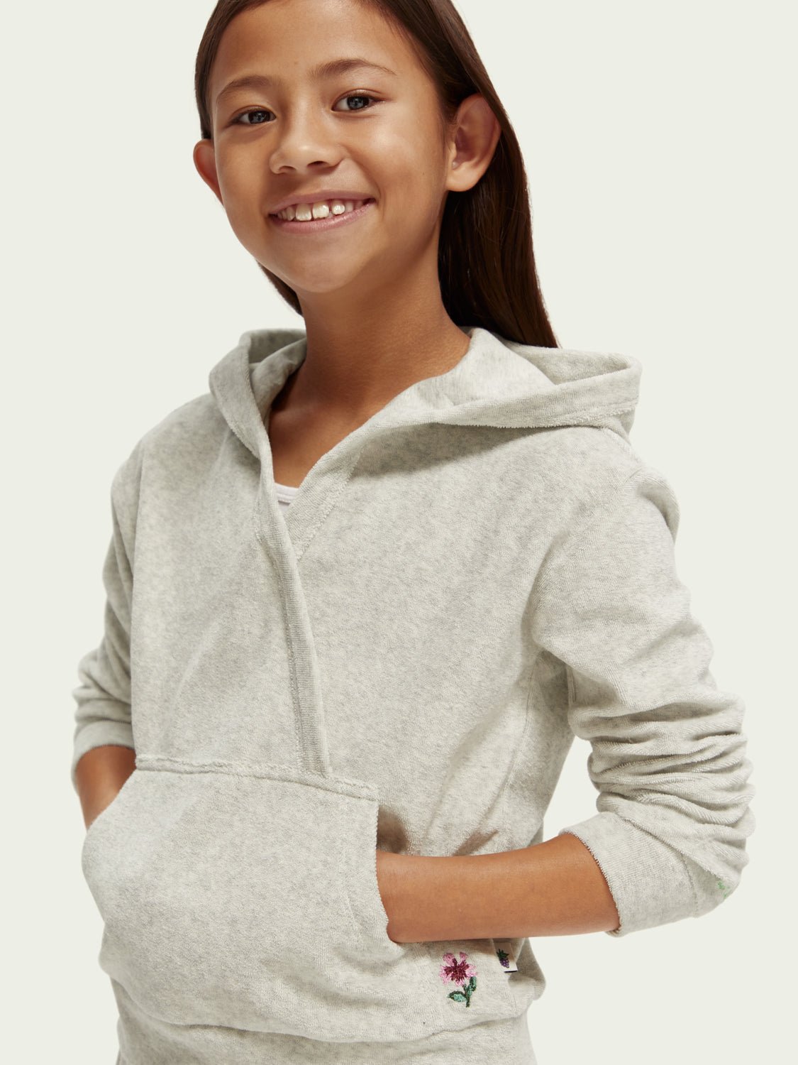 Scotch & Soda Hoodie w/Overlapping Front _Grey 170746 - 0606 - NorthGirls