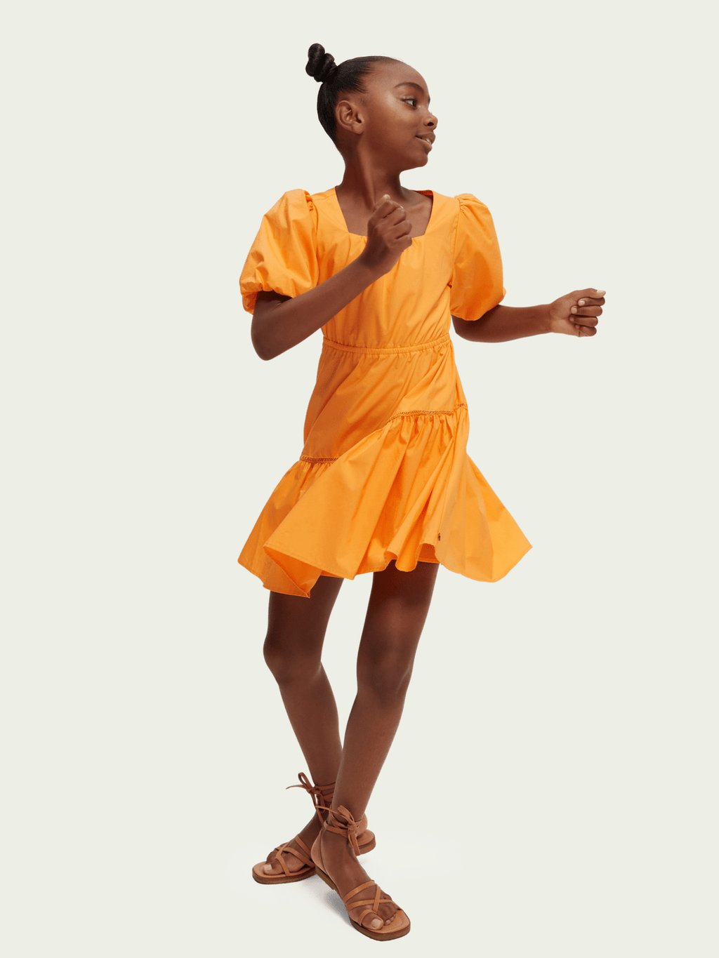 Scotch & Soda Puff S/S Midi Dress w/Back Cutout _Orange 170640 - 0232 - NorthGirls