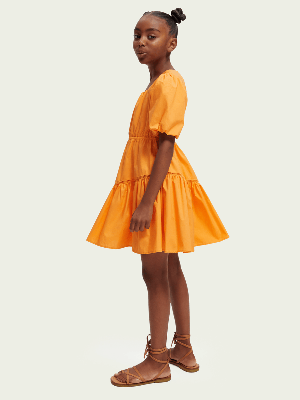 Scotch & Soda Puff S/S Midi Dress w/Back Cutout _Orange 170640 - 0232 - NorthGirls