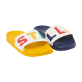 Stella McCartney Alter Nappa Sliders w/Logo Yellow Navy_8Q0MG6 - NorthGirls