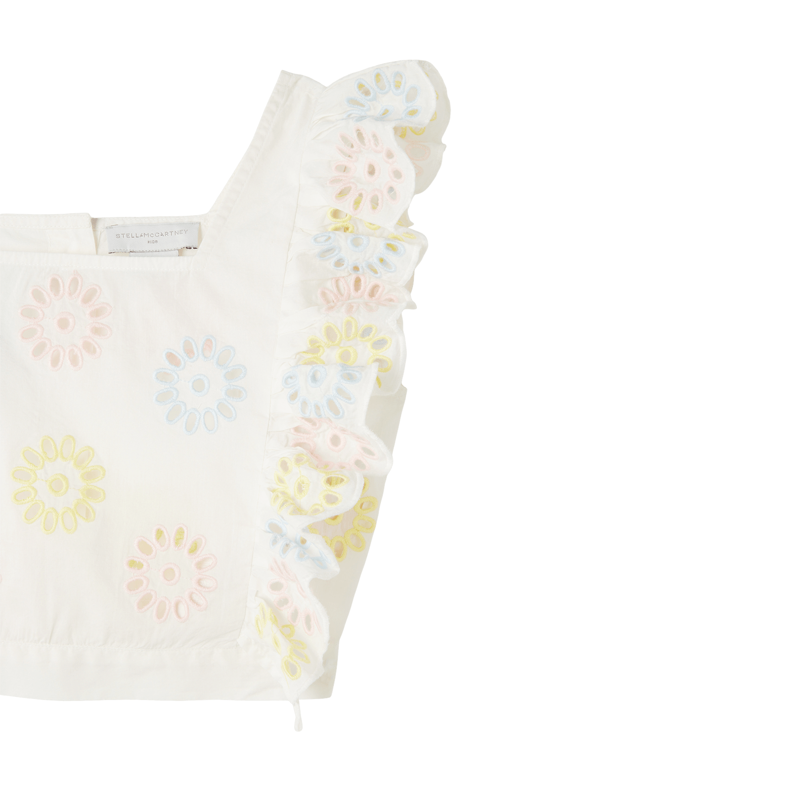 Stella McCartney Crop Sleeveless Eyelet Blouse _White TS5A32 - Z1142 - 101EM - NorthGirls