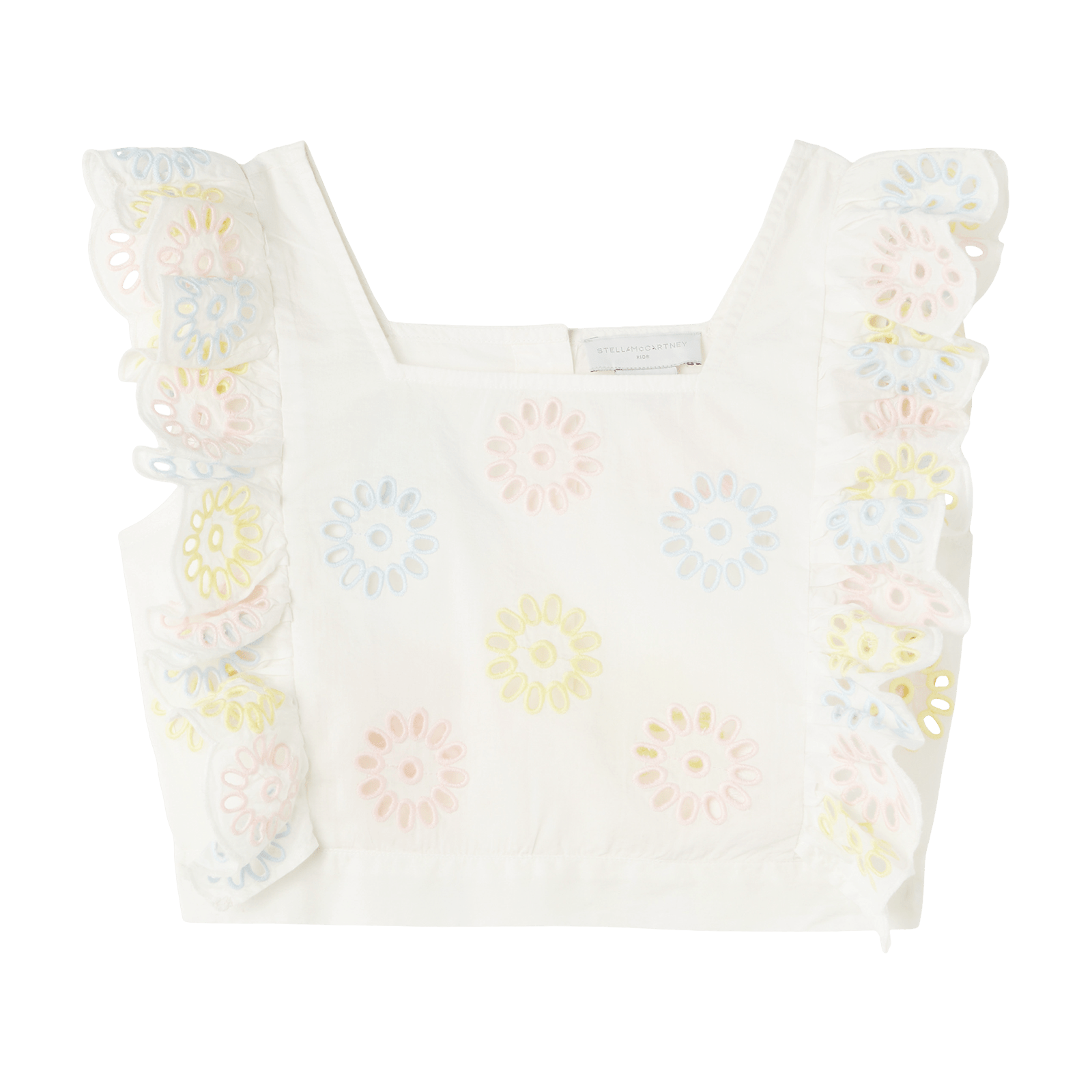 Stella McCartney Crop Sleeveless Eyelet Blouse _White TS5A32 - Z1142 - 101EM - NorthGirls