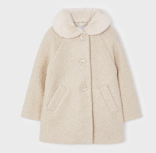 Mayoral Mini Shearling Coat _Beige 4484-39