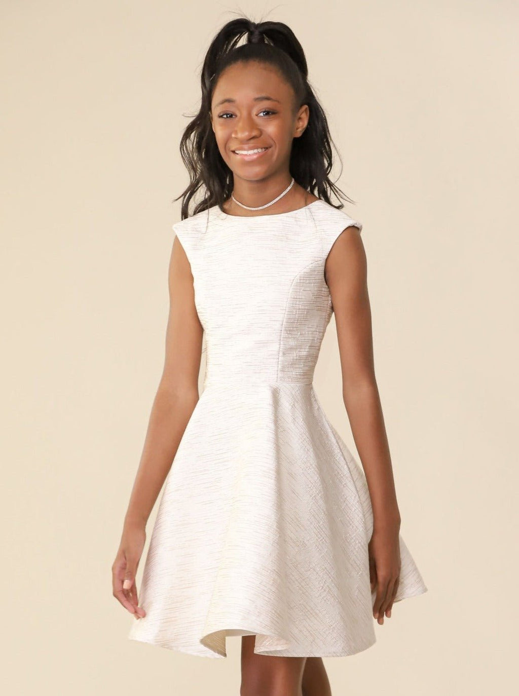 UDT ARIELLE Jacquard Fit & Flare Cap Sleeve Dress _T3886K - NorthGirls