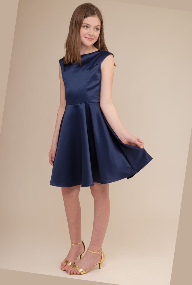 UDT ARIELLE Satin Fit & Flare Cap Sleeve Dress _T3886K - NorthGirls