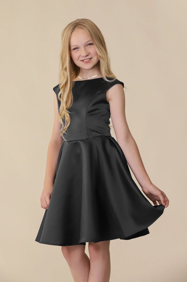UDT ARIELLE Satin Fit & Flare Cap Sleeve Dress _T3886K - NorthGirls