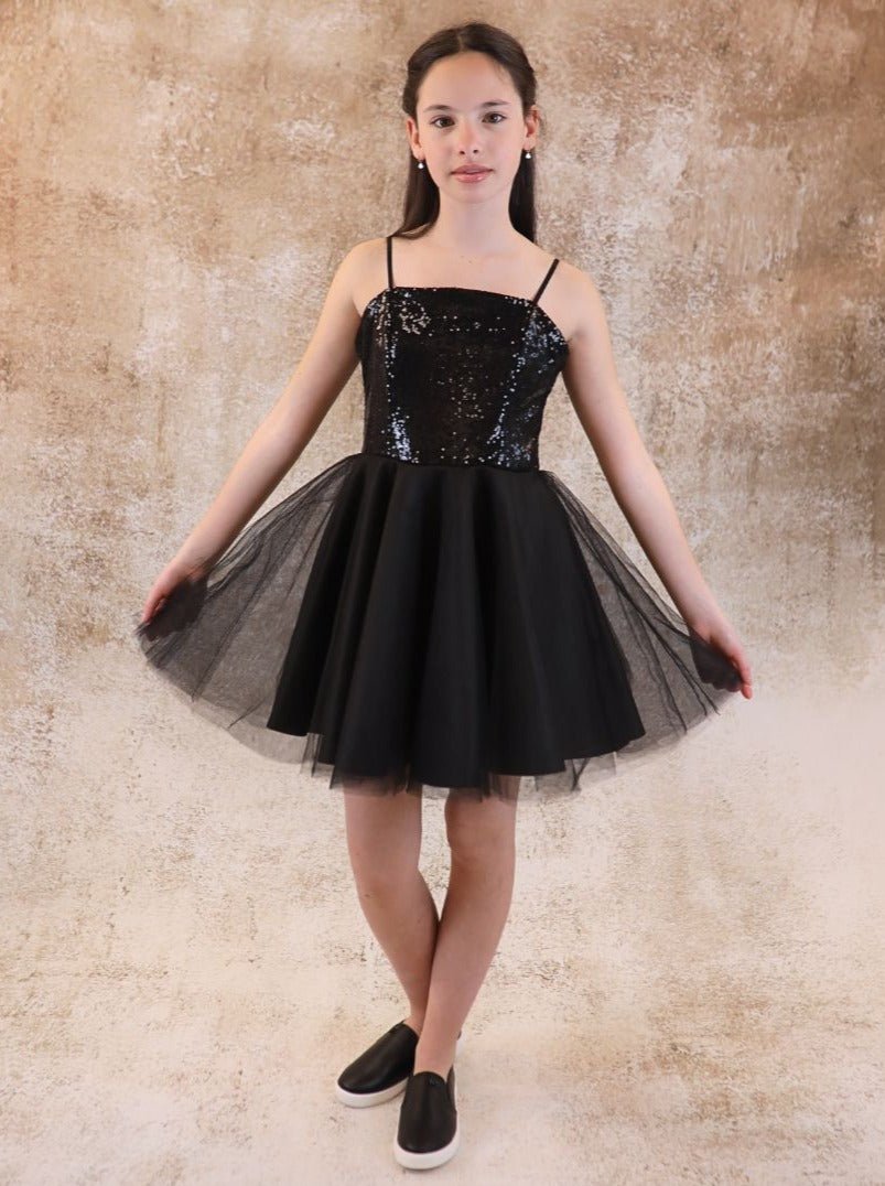 UDT Sequin & Tulle Party Dress w/Straps - NorthGirls