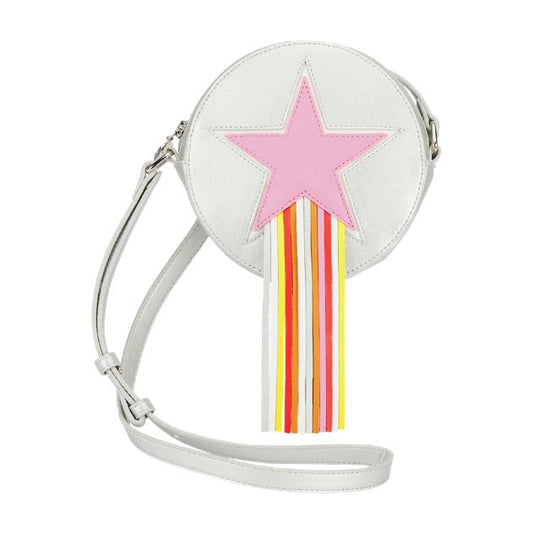 Stella McCartney Shoulder Bag w/Star Patch _Silver 8R0B98-Z0699-925