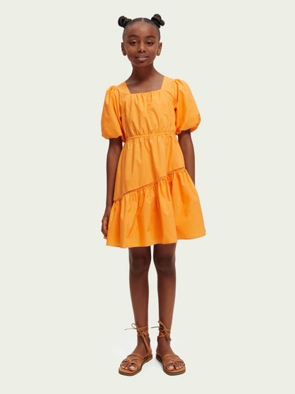 Scotch & Soda Puff S/S Midi Dress w/Back Cutout _Orange 170640-0232