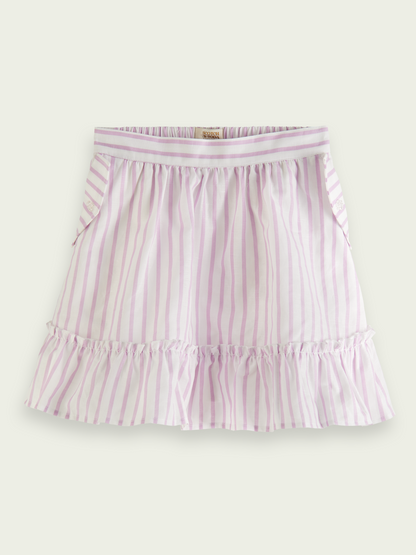 Scotch & Soda Striped Linen-Blend Skirt _Lilac 170718-5531