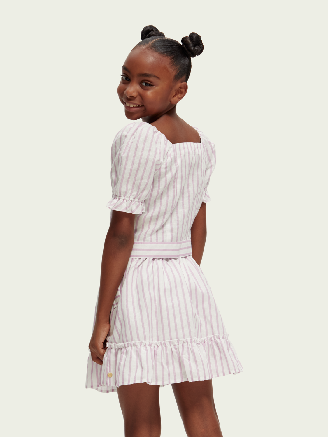 Scotch & Soda Striped Linen-Blend Skirt _Lilac 170718-5531