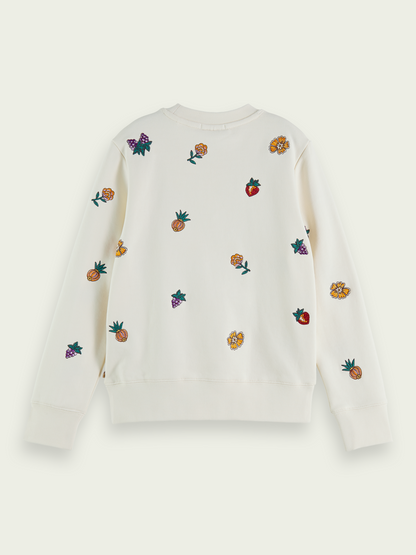 Scotch & Soda Sweatshirt w/Fruit Embroidery _Cream 171404-5443